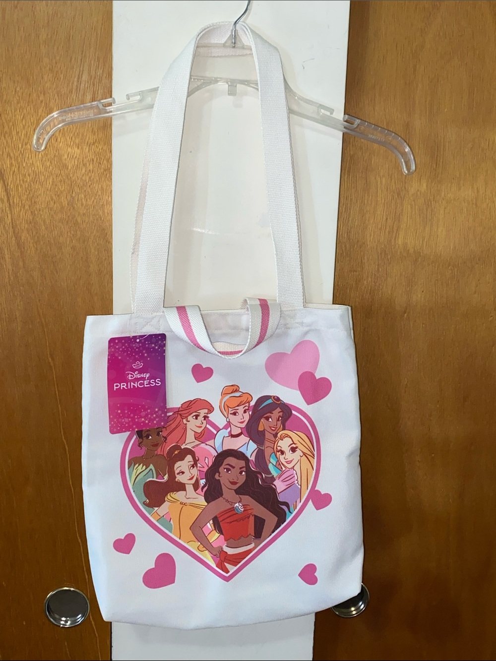 🩷🩵💜Disney Princess White and Pink Heart Tote
